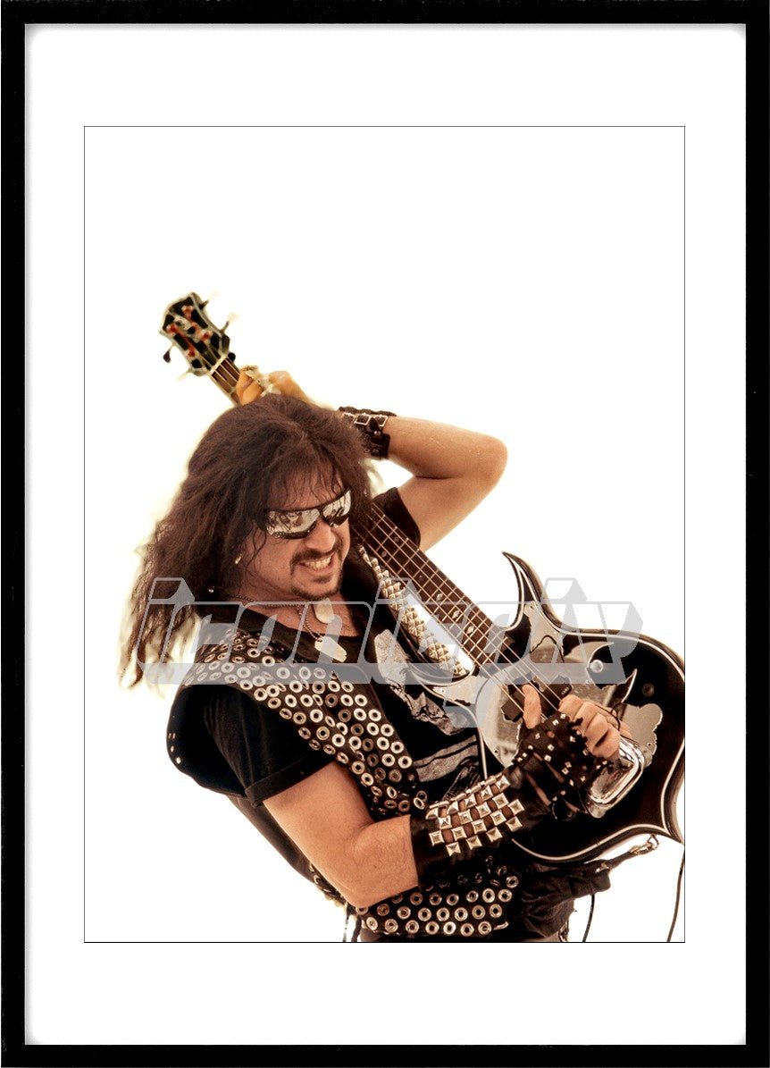 KISS - Gene Simmons - exclusively photographed whilst performing on the video for "I Just Wanna" in London UK - 23 May 1992. Photo credit: Photo credit: Pete Cronin/IconicPix