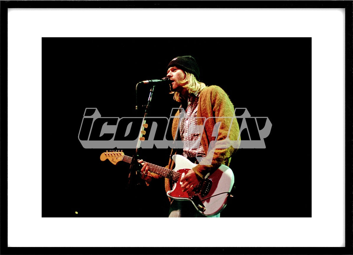 NIRVANA - Kurt Cobain - peforming live on the In Utero Tour at the Palatrussardi in Milan Italy - 25 Feb 1994. Photo credit: Fabio Diena/IconicPix