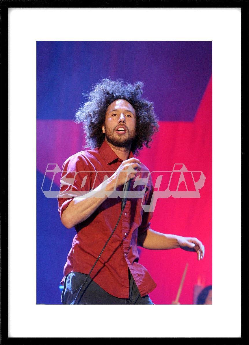 RAGE AGAINST THE MACHINE - vocalist Zach de La Rocha performing live at a free concert in Finsbury Park London - 06 Jun 2010. Photo: © Zaine Lewis/IconicPix