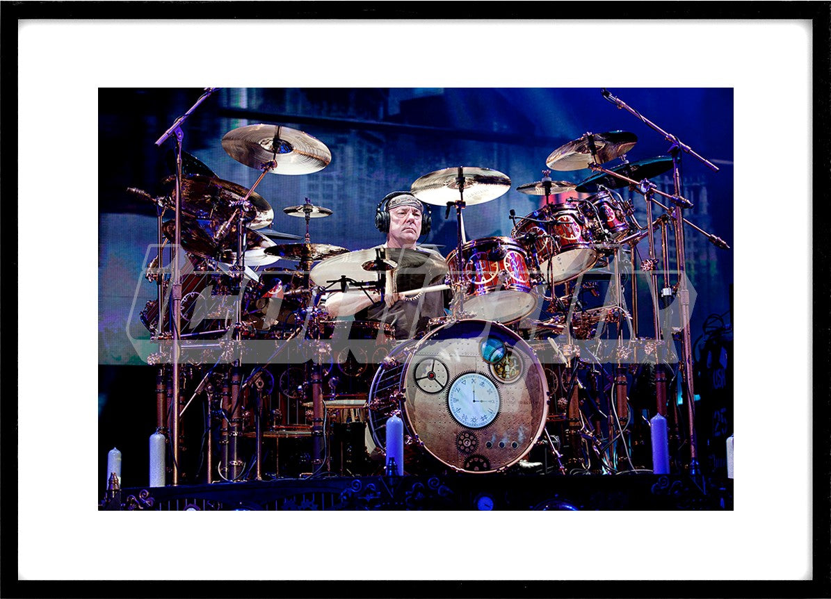 Rush - drummer Neal Peart - performing live on the Time Machine Tour at the O2 Arena in London UK - May 25, 2011. Photo credit: Ashley Maile/IconicPix