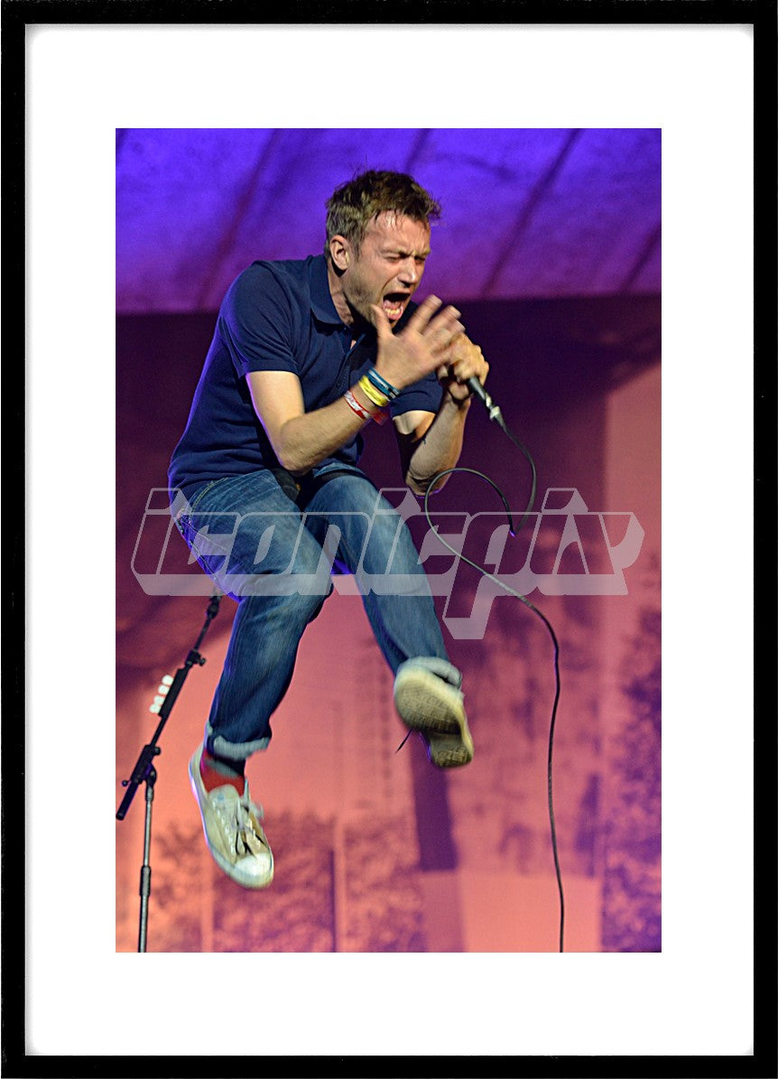 BLUR - Damon Albarn - performing live at BT London Live 2012 in Hyde Park London UK - 12 Aug 2012.  Photo: © George Chin/IconicPix