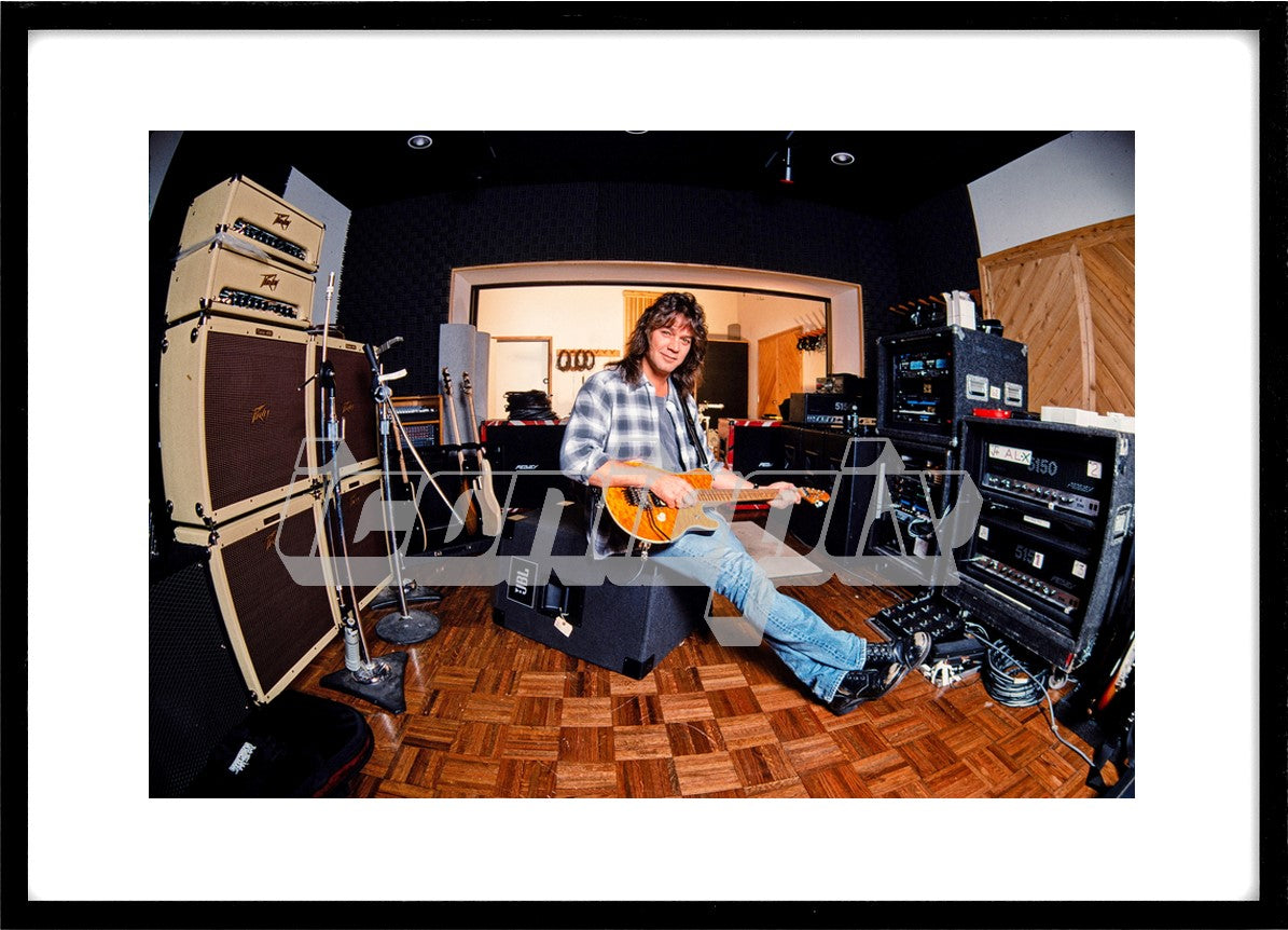 AN HALEN - Eddie Van Halen - photographed in his home studio in Studio City Los Angeles California USA - 1993.  Photo: © Alex Solca/IconicPix