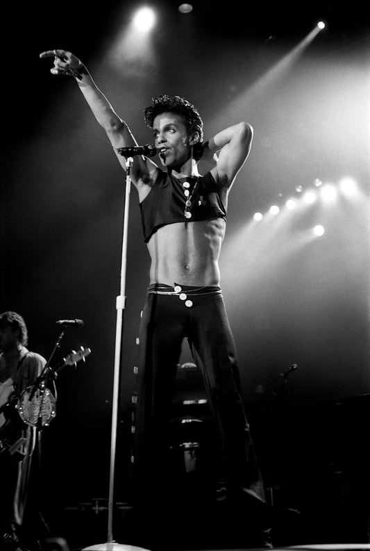 Prince - performing live on the Parade Tour at Wembley Arena in London UK - 14 Aug 1986.  © George Bodnar Archive