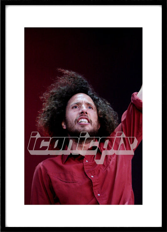 RAGE AGAINST THE MACHINE - vocalist Zack de La Rocha performing live on Day Two as the headline act on the Main Stage at the 2010 Download Festival at Donington Park UK - 12 Jun 2010. Photo: © Zaine Lewis/IconicPix