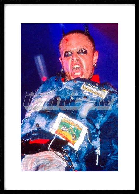 THE PRODIGY - singer and vocalist Keith Flint performing live at the V Festival held at Hylands Park Chelmsford Essex UK on 17 August 1997.  Photo: © PG Brunelli/IconicPix